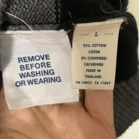 VTG Y2K Old Navy Men Sz L Cashmere Blend Sweater Vest Gray Striped NWT Academia​ - Picture 3 of 8